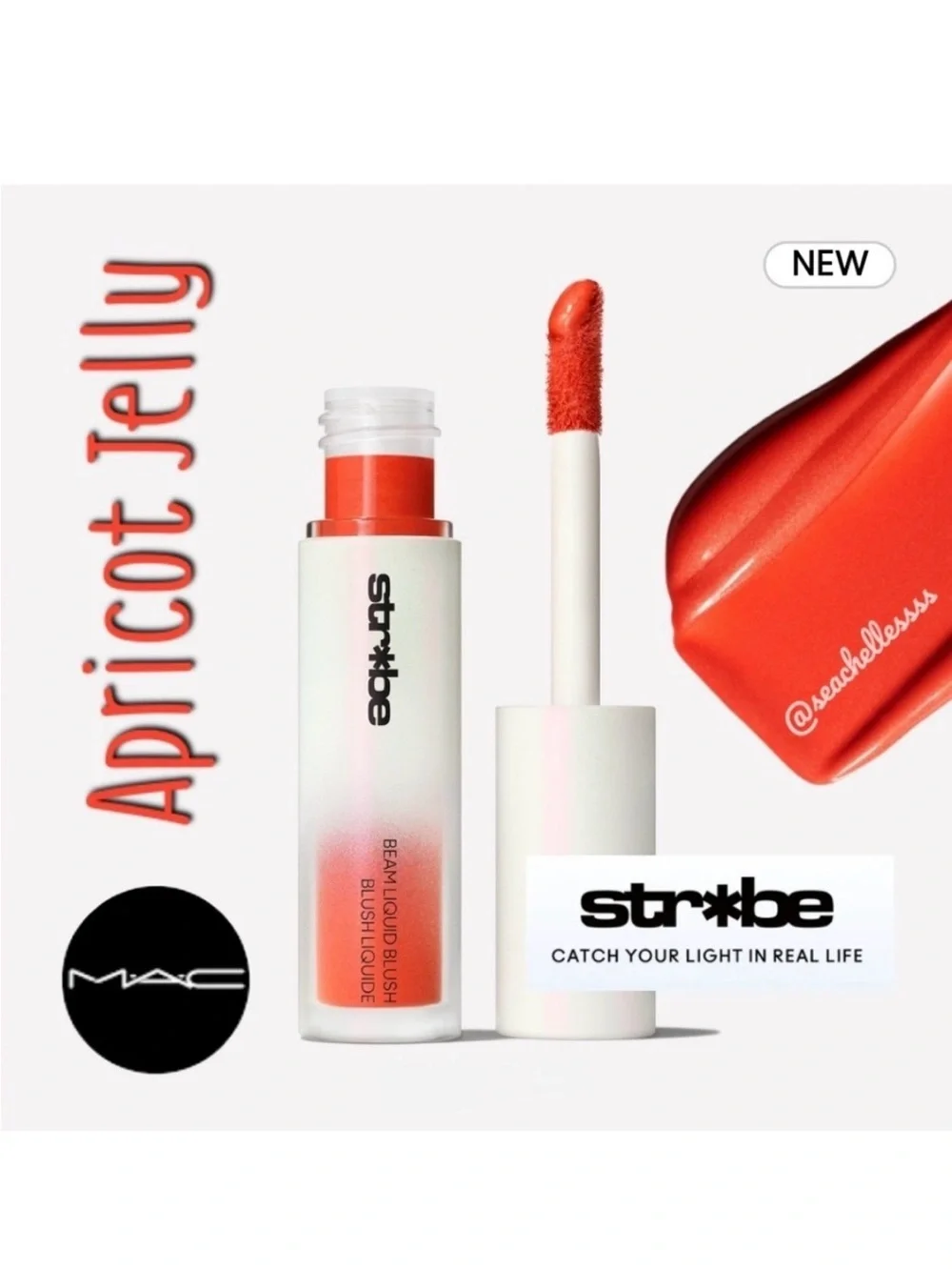 MAC Cosmetics Strobe Beam Liquid Blush Apricot Jelly Brand New In Box Authentic